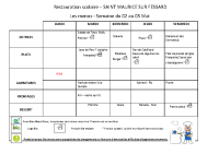 Menus du 2 au 5 mai