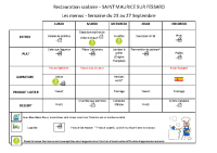 Menus du 23 au 27 septembre