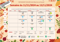 Menus du 12 au 15 novembre