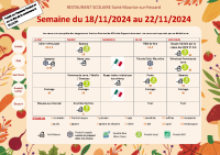 Menus du 18 au 22 novembre