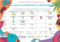 Menus du 5 au 9 mai