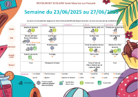 Menus 23 au 27 juin