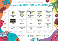 Menus du 1er au 5 septembre