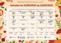 Menus du 22 au 26 septembre