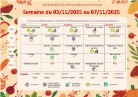 Menus du 03 au 07 novembre