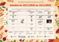 Menus du 10 au 14 novembre