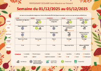 Menus du 1er au 5 décembre