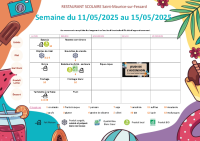 menu du 11 au 15 mai